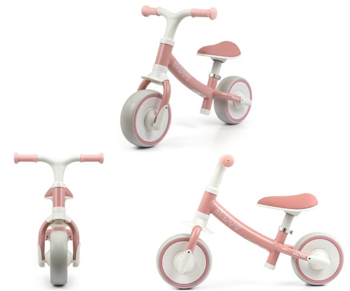 Rowerek biegowy Milly Mally Skippy dla dziewczynki - lekki , EVA, Różowy 2+